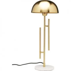 Kare Design Lampes à Poser Lampe En Acier Doré Et Marbre Blanc