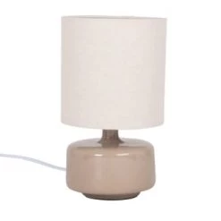 Maisons Du Monde Lampes à Poser Lampe En Céramique Gris Nuage Et Abat-jour En Coton écru -Luminaires Contemporain Soldes lampe en ceramique beige et abat jour en coton ecru junha 1000 15 2 225010 1