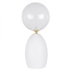 Maisons Du Monde Lampes à Poser Lampe En Céramique Blanche Et Doré, Globle En Verre H58