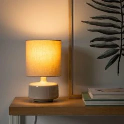 Maisons Du Monde Lampes à Poser Lampe En Céramique Gris Nuage Et Abat-jour En Coton écru -Luminaires Contemporain Soldes lampe en ceramique gris nuage et abat jour en coton ecru 1000 13 0 225008 3