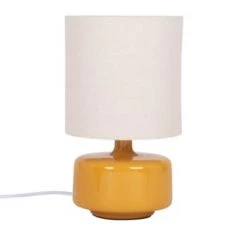 Maisons Du Monde Lampes à Poser Lampe En Céramique Jaune Et Abat-jour En Coton écru -Luminaires Contemporain Soldes lampe en ceramique jaune et abat jour en coton ecru junha 1000 14 1 225009 1 2