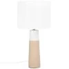 Maisons Du Monde Lampes à Poser Lampe En Céramique Marron Et Abat-jour En Coton Blanc