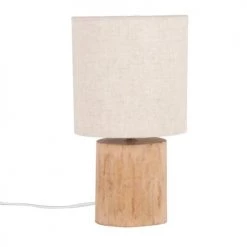 Maisons Du Monde Lampes à Poser Lampe En Eucalyptus Et Abat-jour En Coton écru