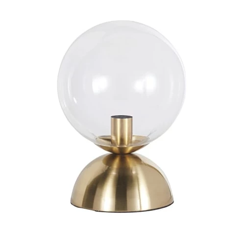 Maisons Du Monde Lampes à Poser Lampe En Métal Doré Et Globe En Verre H36 1 Maisons Du Monde Lampes à Poser Lampe En Métal Doré Et Globe En Verre H36