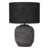Maisons Du Monde Lampes à Poser Lampe En Terre Cuite Noire Et Abat-jour En Jute Teinté Noir H65