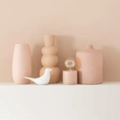 Maisons Du Monde Guirlandes Et Décorations Lumineuses Lampe Globe En Verre Et Argile Rose H16 -Luminaires Contemporain Soldes lampe globe en verre et argile rose h16 1000 5 34 210159 2