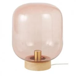 Maisons Du Monde Lampes à Poser Lampe Globe En Verre Teinté Rose Et Frêne