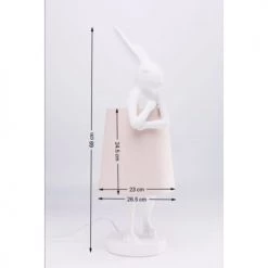 Kare Design Lampes à Poser Lampe Lapin En Polyrésine Blanche Et Abat-jour En Lin Rose H68 -Luminaires Contemporain Soldes lampe lapin en polyresine blanche et abat jour en lin rose h68 3