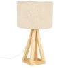 Maisons Du Monde Lampes à Poser Lampe Moumoute En Bois D'hévéa Et Abat-jour En Lin