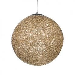 Beliani Suspensions Lampe Ronde Doré -Luminaires Contemporain Soldes lampe ronde dore 3