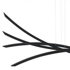 Beliani Suspensions Lampe Suspendue LED 160 Cm Noir -Luminaires Contemporain Soldes lampe suspendue led 160 cm noir 2