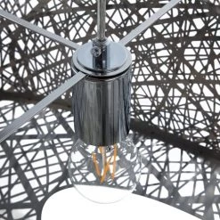 Beliani Suspensions Lampe Suspension Argenté -Luminaires Contemporain Soldes lampe suspension argente 4