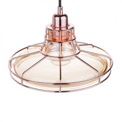 Beliani Suspensions Lampe Suspension Cuivré En Verre -Luminaires Contemporain Soldes lampe suspension cuivre en verre 2