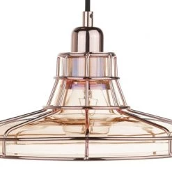 Beliani Suspensions Lampe Suspension Cuivré En Verre