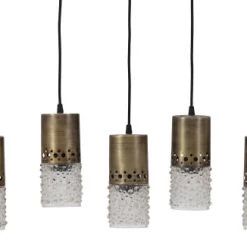 Bepurehome Suspensions Lampe Suspension De Plafond 5 Lumieres Verre Doré