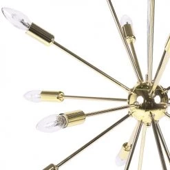 Beliani Suspensions Lampe Suspension Dorée -Luminaires Contemporain Soldes lampe suspension doree 2