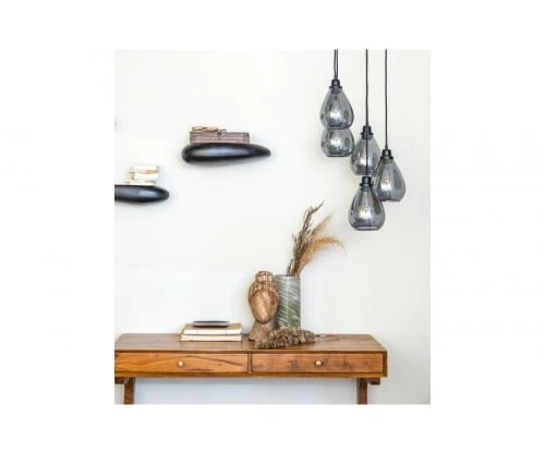 Bepurehome Suspensions Lampe Suspension Verre Noir Avec 5 Lumieres 2 Bepurehome Suspensions Lampe Suspension Verre Noir Avec 5 Lumieres – Image 2