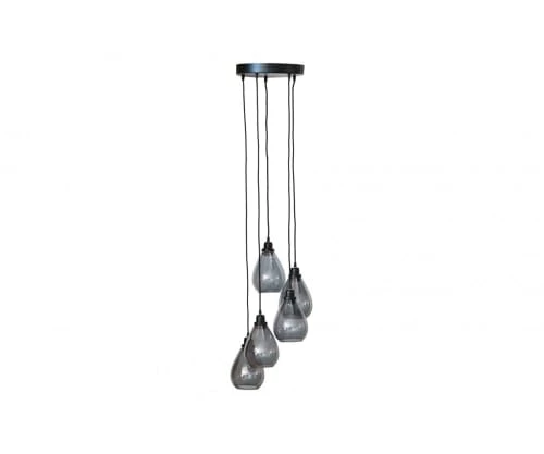 Bepurehome Suspensions Lampe Suspension Verre Noir Avec 5 Lumieres 4 Bepurehome Suspensions Lampe Suspension Verre Noir Avec 5 Lumieres – Image 4