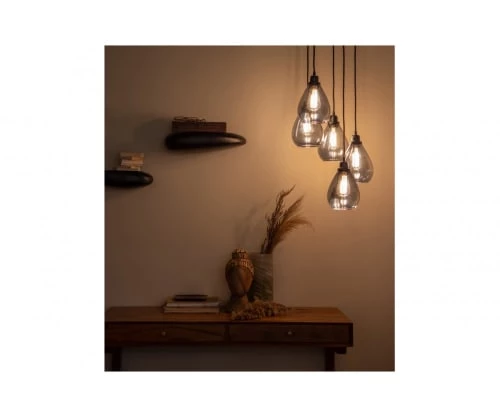 Bepurehome Suspensions Lampe Suspension Verre Noir Avec 5 Lumieres 5 Bepurehome Suspensions Lampe Suspension Verre Noir Avec 5 Lumieres – Image 5