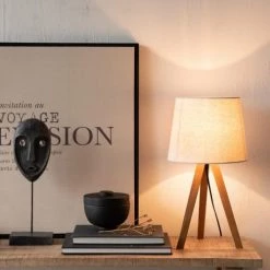 Maisons Du Monde Lampes à Poser Lampe Trépied Marron Et Abat-jour écru -Luminaires Contemporain Soldes lampe trepied marron et abat jour ecru 1000 10 7 211116 3