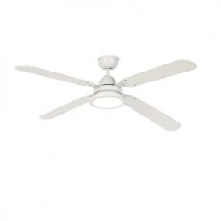 QAZQA Plafonnier Ventilateur Lampe Ventilateur En Acier Blanc -Luminaires Contemporain Soldes lampe ventilateur en acier blanc 3