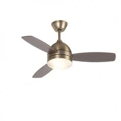 QAZQA Suspensions Lampe Ventilateur Réversible En Acier Bronze