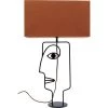 Kare Design Lampes à Poser Lampe Visage En Acier Et Abat-jour En Coton Orange