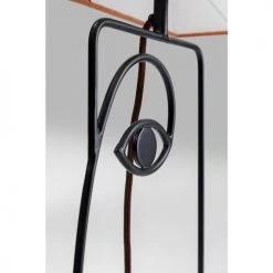 Kare Design Lampes à Poser Lampe Visage En Acier Et Abat-jour En Coton Orange -Luminaires Contemporain Soldes lampe visage en acier et abat jour en coton orange 2