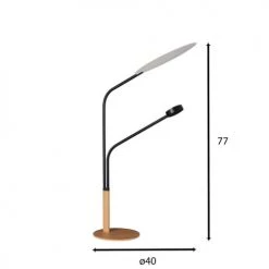 Pirouette Paris Lampes à Poser Liseuse En Métal Noir Et Effet Bois -Luminaires Contemporain Soldes liseuse en metal noir et effet bois 3