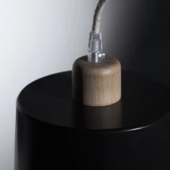 DIZY Design Lampadaires Luminaire à Poser Avec 2 Abat-jours En Chêne Et Métal Noir -Luminaires Contemporain Soldes luminaire a poser avec 2 abat jours en chene et metal noir 3