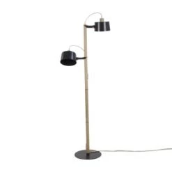 DIZY Design Lampadaires Luminaire à Poser Avec 2 Abat-jours En Chêne Et Métal Vert 10 DIZY Design Lampadaires Luminaire à Poser Avec 2 Abat-jours En Chêne Et Métal Vert -Luminaires Contemporain Soldes luminaire a poser avec 2 abat jours en chene et metal noir 5