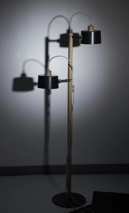 DIZY Design Lampadaires Luminaire à Poser Avec 2 Abat-jours En Chêne Et Métal Vert 2 DIZY Design Lampadaires Luminaire à Poser Avec 2 Abat-jours En Chêne Et Métal Vert – Image 2