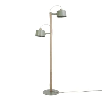 DIZY Design Lampadaires Luminaire à Poser Avec 2 Abat-jours En Chêne Et Métal Vert 6 DIZY Design Lampadaires Luminaire à Poser Avec 2 Abat-jours En Chêne Et Métal Vert – Image 6