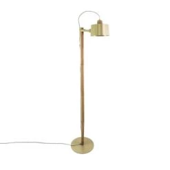 DIZY Design Lampadaires Luminaire à Poser Chêne Et Métal Vert -Luminaires Contemporain Soldes luminaire a poser chene et metal laiton 11