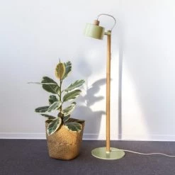 DIZY Design Lampadaires Luminaire à Poser Chêne Et Métal Laiton -Luminaires Contemporain Soldes luminaire a poser chene et metal laiton 7