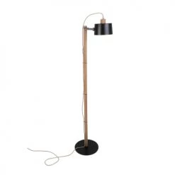 DIZY Design Lampadaires Luminaire Ă Poser ChĂȘne Et MĂ©tal Noir