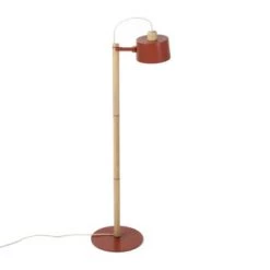 DIZY Design Lampadaires Luminaire à Poser Chêne Et Métal Blanc -Luminaires Contemporain Soldes luminaire a poser chene et metal terracotta 5