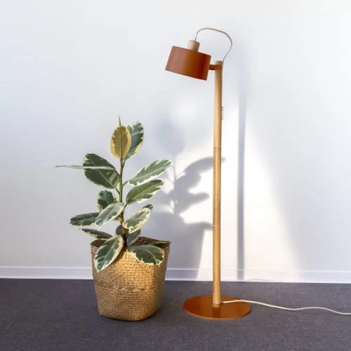 DIZY Design Lampadaires Luminaire à Poser Chêne Et Métal Terracotta 2 DIZY Design Lampadaires Luminaire à Poser Chêne Et Métal Terracotta – Image 2