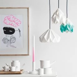 Studio Snowpuppe Suspensions Petite Suspension Origami Rose 20cm -Luminaires Contemporain Soldes petite suspension origami rose 20cm 2