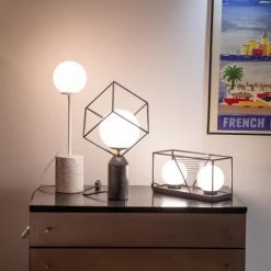 Keria Lampes à Poser Pied De Lampe En Stone Blanc -Luminaires Contemporain Soldes pied de lampe en stone blanc 5