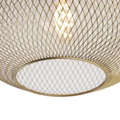 QAZQA Suspensions Plafonnier En Acier Doré/laiton -Luminaires Contemporain Soldes plafonnier en acier dore laiton 8