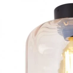 QAZQA Suspensions Plafonnier En Verre Beige -Luminaires Contemporain Soldes plafonnier en verre beige 3