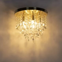 QAZQA Suspensions Plafonnier En Verre Doré/laiton -Luminaires Contemporain Soldes plafonnier en verre dore laiton 32