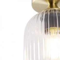 QAZQA Suspensions Plafonnier En Verre Doré/laiton -Luminaires Contemporain Soldes plafonnier en verre dore laiton 51