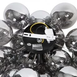 QAZQA Suspensions Plafonnier En Verre Noir -Luminaires Contemporain Soldes plafonnier en verre noir 2