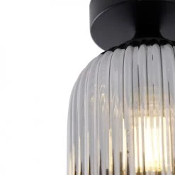 QAZQA Suspensions Plafonnier En Verre Noir -Luminaires Contemporain Soldes plafonnier en verre noir 21