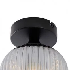 QAZQA Suspensions Plafonnier En Verre Noir -Luminaires Contemporain Soldes plafonnier en verre noir 23