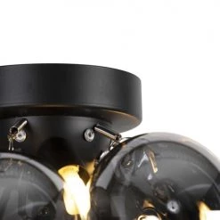 QAZQA Suspensions Plafonnier En Verre Noir -Luminaires Contemporain Soldes plafonnier en verre noir 28