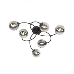 QAZQA Suspensions Plafonnier En Verre Noir