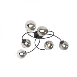 QAZQA Suspensions Plafonnier En Verre Noir -Luminaires Contemporain Soldes plafonnier en verre noir 32